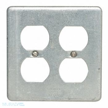 APPLETON ELECTRIC Weatherproof Cover Steel 2 Gangs, 10H385