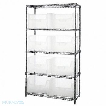 QUANTUM STORAGE SYSTEMS F1591 Bin Shlvng 18inx74inx42in Clear, 10H867