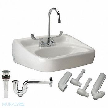 ZURN Sink DShape 16-1/2inx10-1/4inx6-3/8in, 46CD67