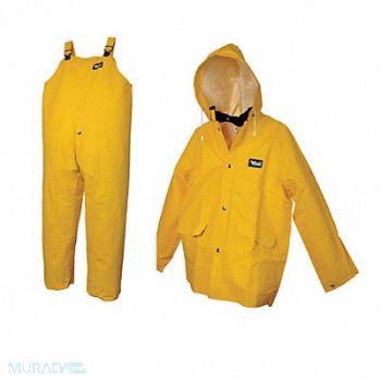 VIKING Rain Suit Jacket/Bib Unrated Yellow 3XL, 10K279