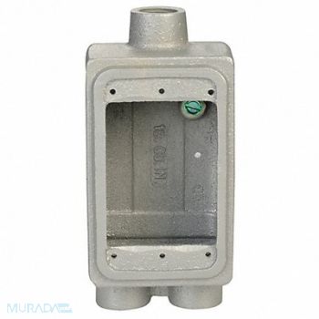 APPLETON ELECTRIC Weatherproof Box 1Gang 3Inlet 25cu. in, 10L091