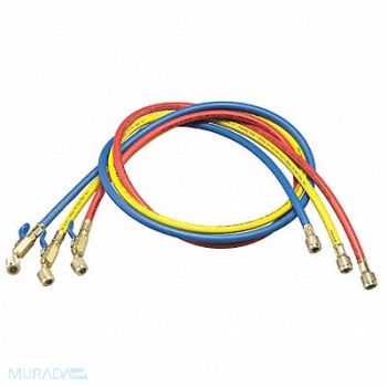 YELLOW JACKET Manifold Hose Set Low Loss 60 In, 10M805