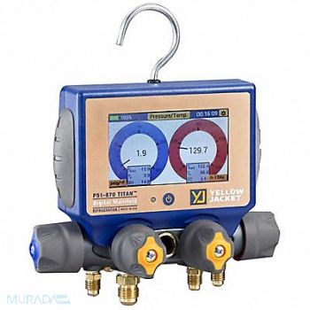 YELLOW JACKET Refrigerant Digital Analyzer 4-Valve, 10M811