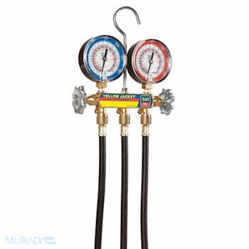 YELLOW JACKET Mechanical Manifold Gauge Set 2-Valve, 10M827
