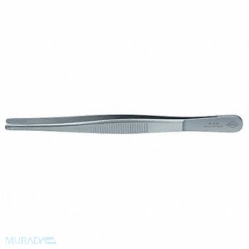 KNIPEX Tweezers Blunt Straight Serrated 5-3/4, 10U078