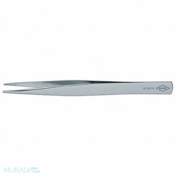 KNIPEX Tweezers Mount Rect Blunt Serrated 5 In, 10U081