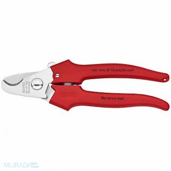 KNIPEX Cable Shears 6-11/16 In L 3 AWG Red, 10U142