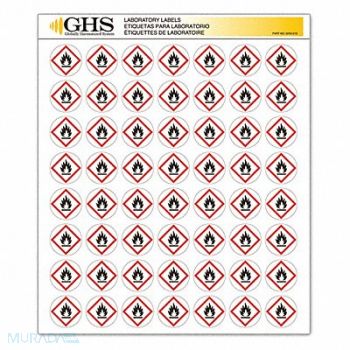 GHS SAFETY Label Gloss Paper Flame PK1120, 10X342