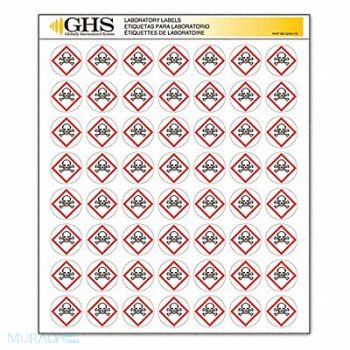 GHS SAFETY Label Gloss Skull and Crossbones PK1120, 10X345