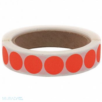 ROLL PRODUCTS Label Circle Paper 3/4 H Red 1000, 10Y499