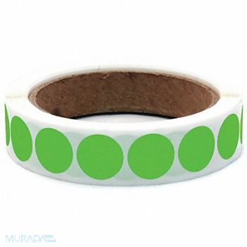 ROLL PRODUCTS Label Circle Paper 3/4 H Green 1000, 10Y503