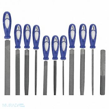 WESTWARD Hand File Set Bastard/Smooth 11 Pc, 10Z754
