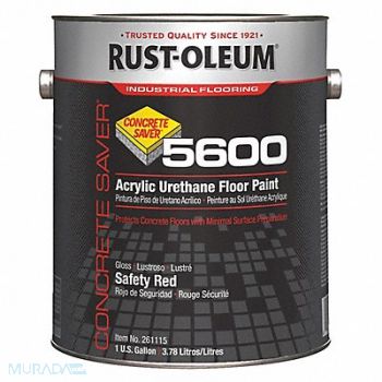 RUST-OLEUM H7195 Floor Paint Safety Red 1 gal Can, 10Z893