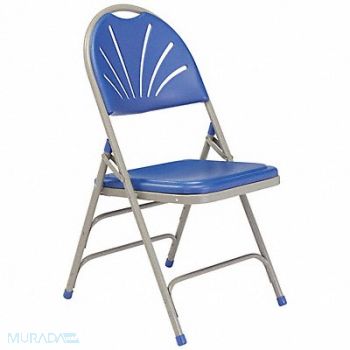 NATIONAL PUBLIC SEATING Folding Chair Plastic Blue/Gray PK4, 23PG03