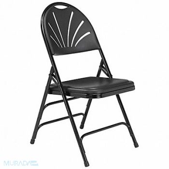 NATIONAL PUBLIC SEATING Folding Chair Plastic Black PK4, 23PG05