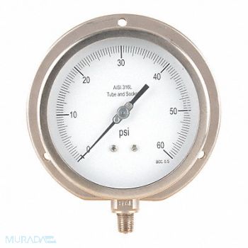 GRAINGER APPROVED K4533 Pressure Gauge Process 4-1/2 In, 11A527