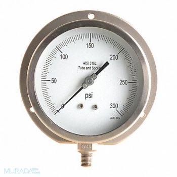 GRAINGER APPROVED K4533 Pressure Gauge Process 4-1/2 In, 11A531