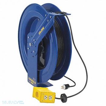 COXREELS Cord Reel 100 ft 12/3 SJO Blue 120VAC, 271F05