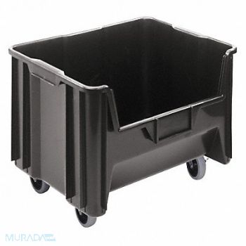 QUANTUM STORAGE SYSTEMS Mobile Bin Black Polyethylene 12 7/16 in, 11M624