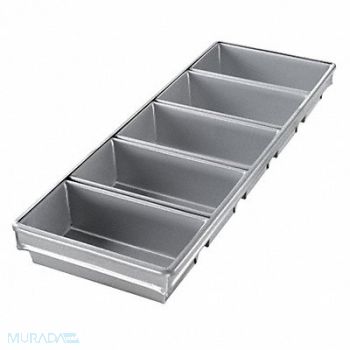 CHICAGO METALLIC Bread Pan 5-Strap 8-1/2x4-1/2, 11M728