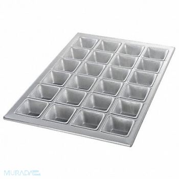 CHICAGO METALLIC Square Muffin Pan 24 Moulds, 11M846