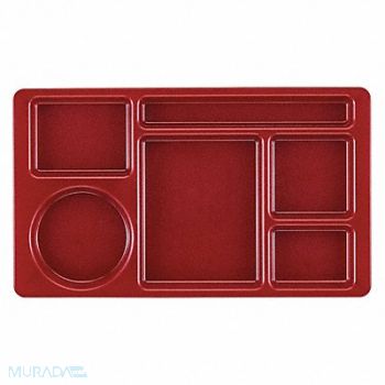 CAMBRO Tray w/ Compartments 8-3/4x15 Cranberry, 11N702