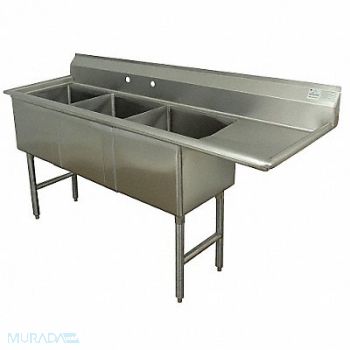 ADVANCE TABCO Scullery Sink Square 18inx18inx14in, 11U378