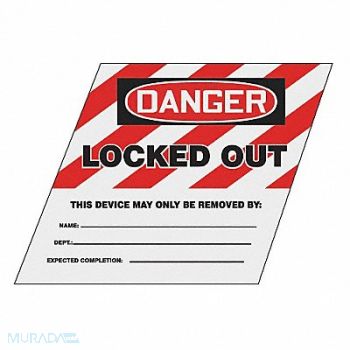 ACCUFORM Ball Valve Lockout Label 1.5inx1.5in PP, 11Y781