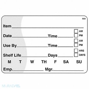 DAYMARK Food Safety Label White 2 in H 500pk, 800MW7