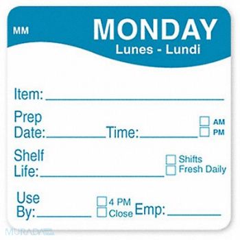DAYMARK Food Safety Label Red/White 2 in H, 800MW8