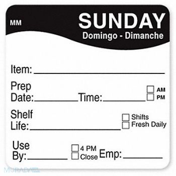 DAYMARK Food Safety Label Brown/White 2 in H, 800MX4