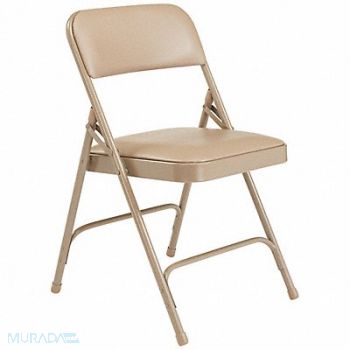 NATIONAL PUBLIC SEATING Folding Chair Vinyl Beige PK4, 8ZC52
