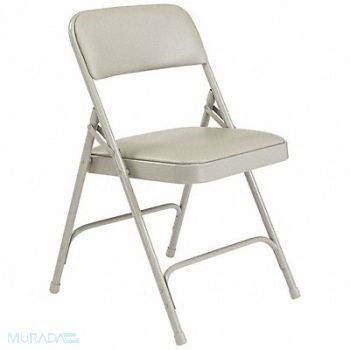 NATIONAL PUBLIC SEATING Folding Chair Vinyl Gray PK4, 8XDW7