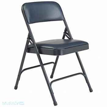 NATIONAL PUBLIC SEATING Folding Chair Vinyl Blue PK4, 9GDA5