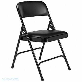 NATIONAL PUBLIC SEATING Folding Chair Vinyl 29-1/2in H Black PK4, 38XR13