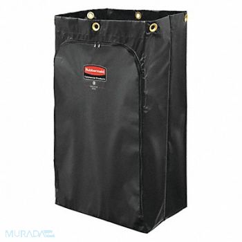RUBBERMAID COMMERCIAL PRODUCTS Janitorial Cart Vinyl Bag 24 gal Cap Blk, 124T19