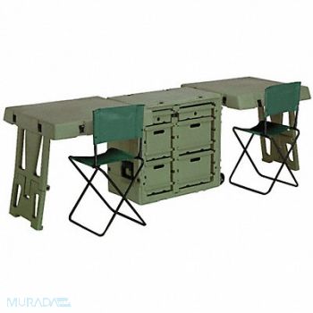 PELICAN Field Desk Dbl 30.7Lx21Wx28.5D OD Green, 12A008
