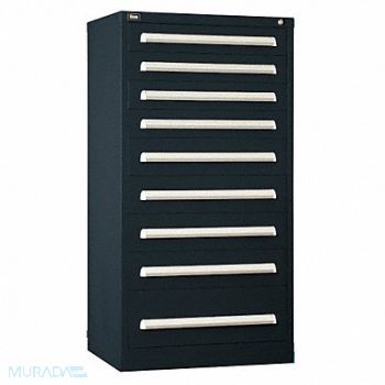 VIDMAR Mod Drawer Cab 59 H 9 Drawer Black, 12C810