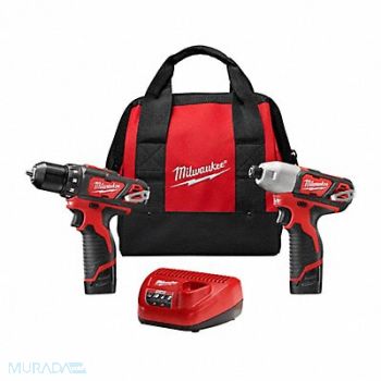 MILWAUKEE Cordless Combination Kit 2 Tools 12V DC, 12E731