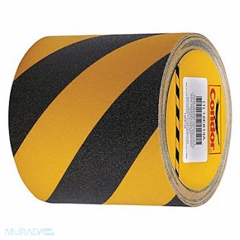 CONDOR AntiSlip Tape 60 ftLx6 W BLK/YLW 60Grit, 12E813