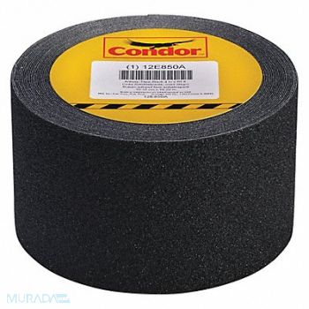 CONDOR AntiSlip Tape 60 ftLx4 inW BLK 80 Grit, 12E850
