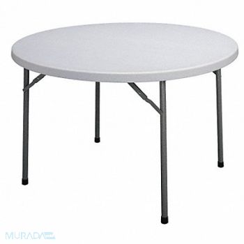 GRAINGER APPROVED Folding Table Round Polyethylene 60 Dia, 12F628