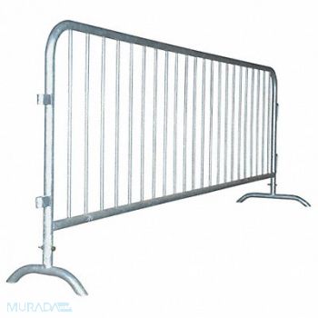 GRAINGER APPROVED Barrier Railing Length 125 Steel, 12G310
