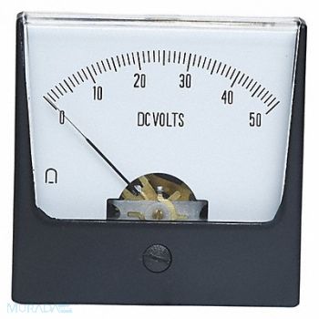 GRAINGER APPROVED Analog Panel Meter DC Voltage 0-50 DC V, 12G441