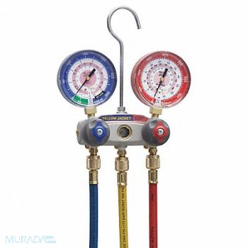 YELLOW JACKET Mechanical Manifold Gauge Set 2-Valve, 12H947