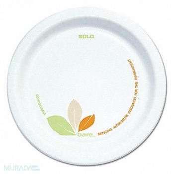GRAINGER APPROVED Disposable Paper Plate 6 in White PK500, 12N427