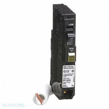 SQUARE D Circuit Breaker 20A Plug In 120/240V 1P, 12R455