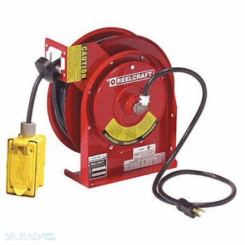 REELCRAFT Cord Reel 45ft 12 AWG GFCI 120VAC, 2XJD1