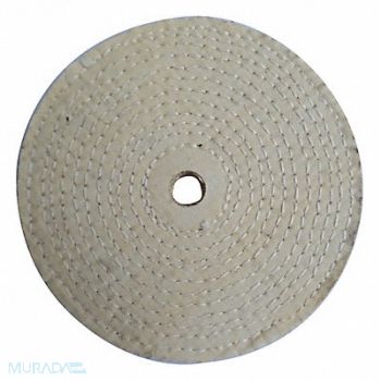GRAINGER APPROVED Buffing Wheel Spiral Sewn 6 In Dia., 12U107