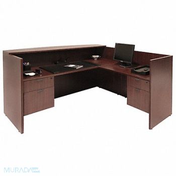 REGENCY Reception Desk 71x42x82 In Mahogany, 12U512